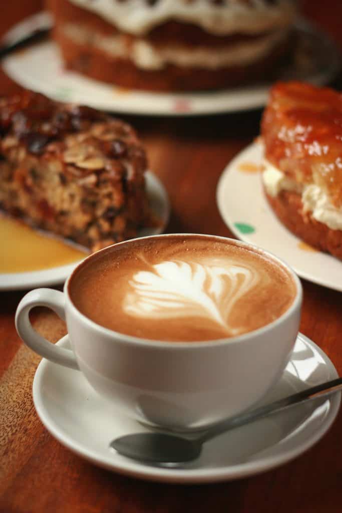 Coffee and homemade cake at Primrose Cafe